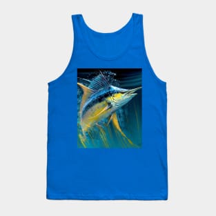 Blue Marlin In The Deep Tank Top